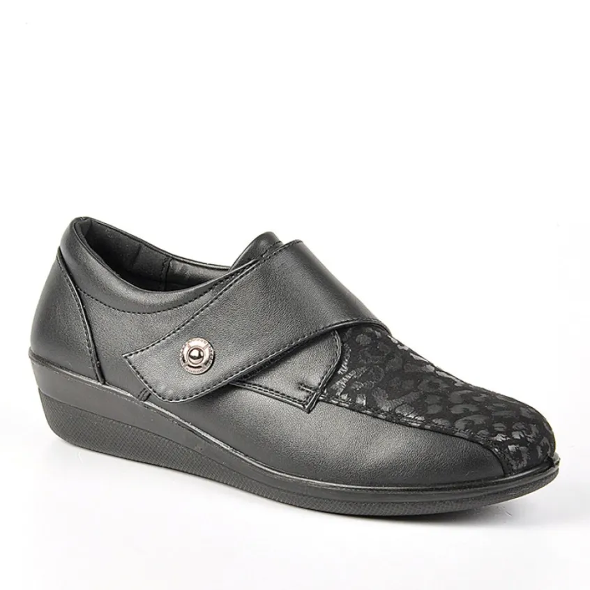 Chaussures Confort|LADY CONFORT Derbies Confort Bi-Matieres Noir