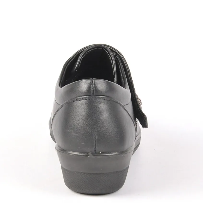 Chaussures Confort|LADY CONFORT Derbies Confort Bi-Matieres Noir