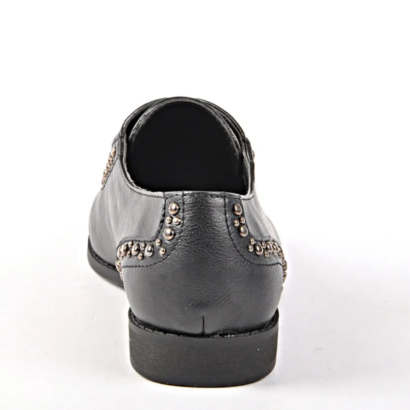 Derbies|ANA LUNA Derbies Femme Avec Petits Clous Noir