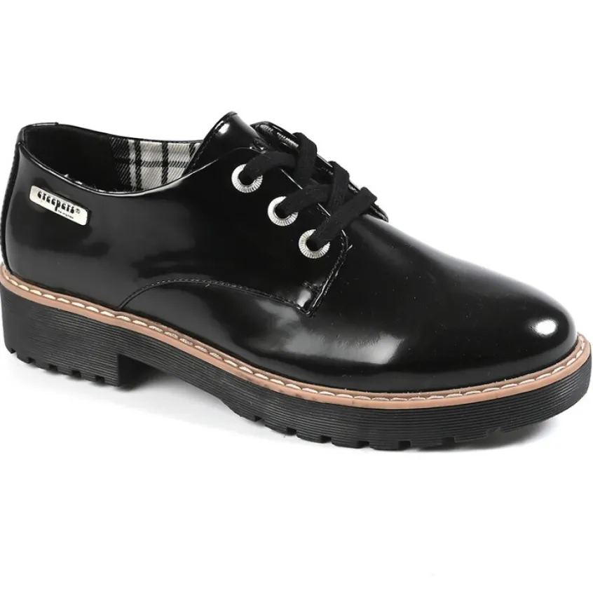 Derbies|CREEPERS Derbies Femme Vernis Noir