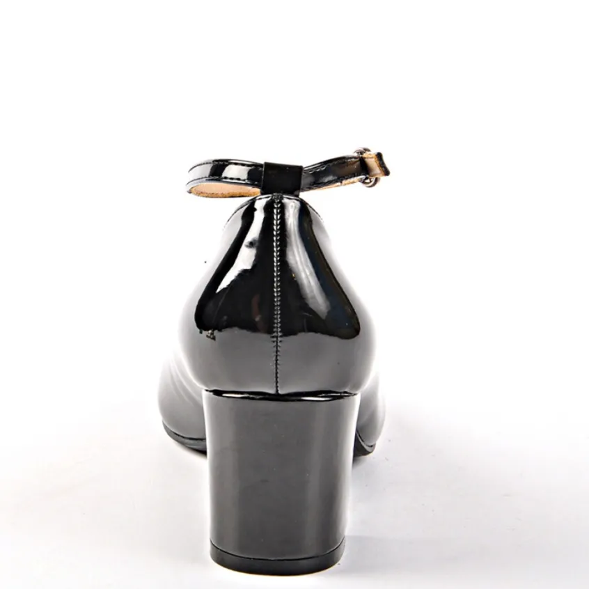 Escarpins|VICE VERSA Escarpins A Brides Femme Vernis Noir Talon Carre