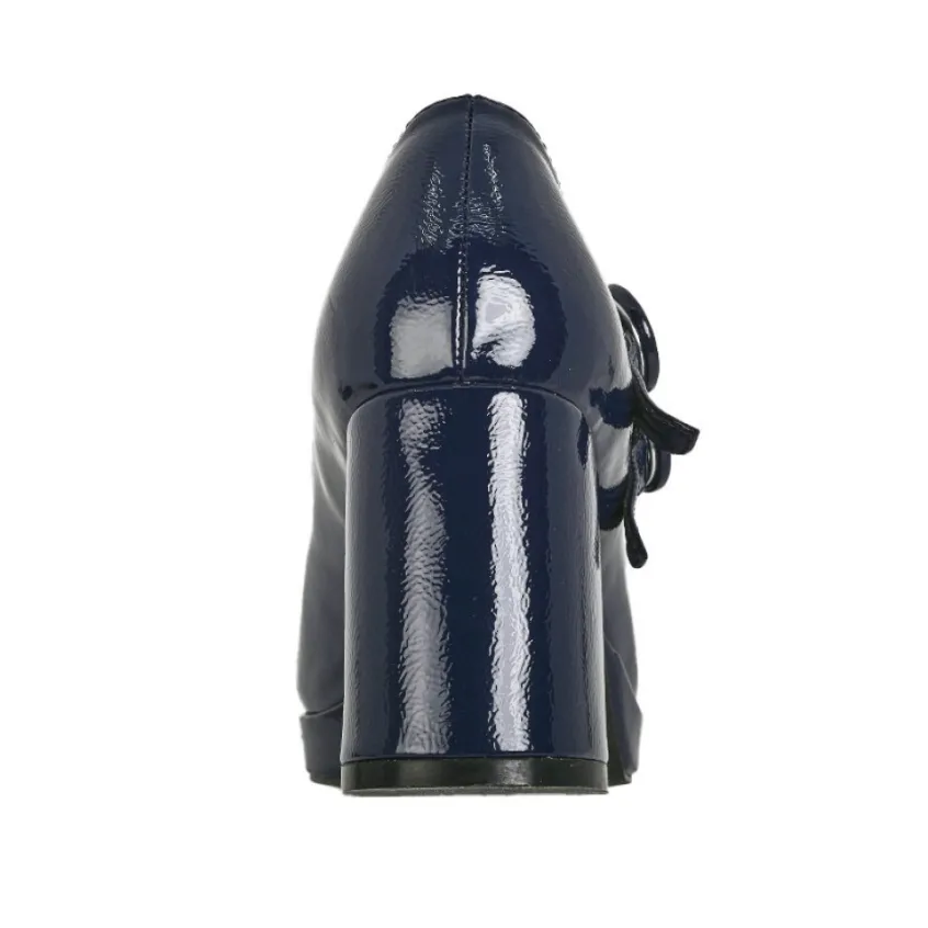 Escarpins|MASCARA Escarpins A Brides Femme Vernis Bleu Marine