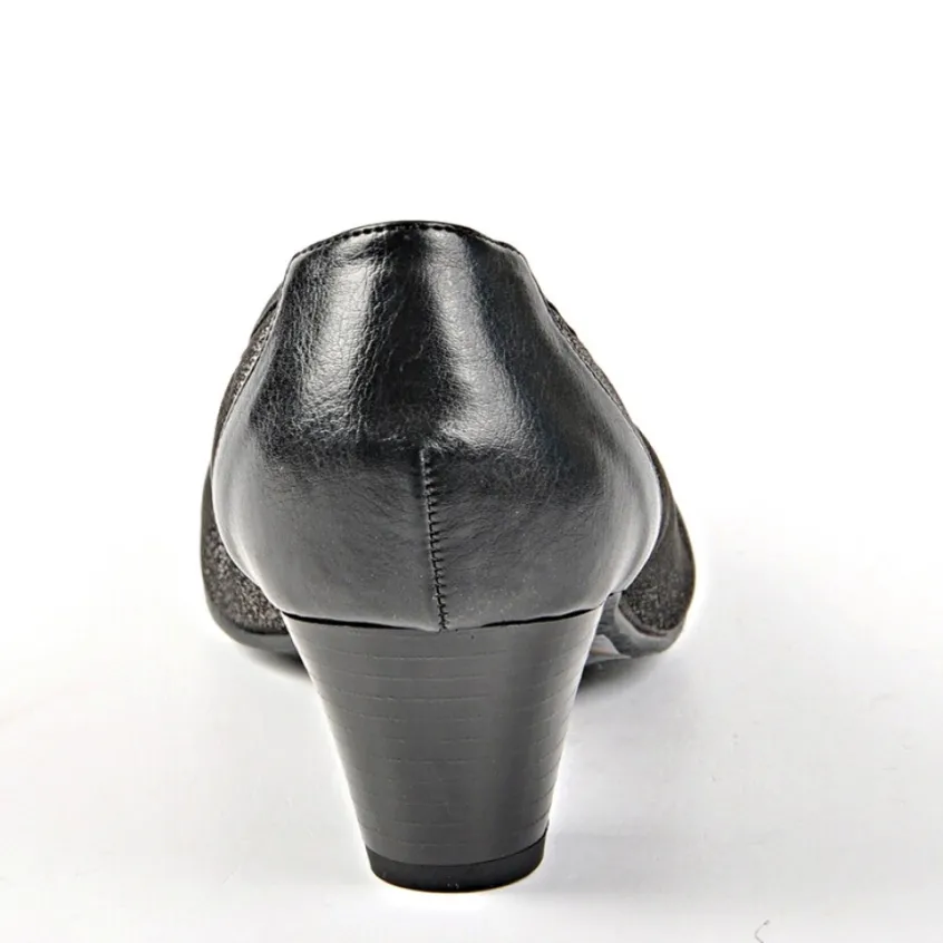 Chaussures Confort|SCALINA Escarpins Bi-Matieres Confortable Noir