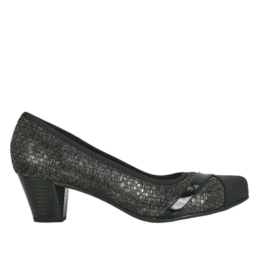 Chaussures Confort|SCALINA Escarpins Confort Femme Bi-Matieres Noir