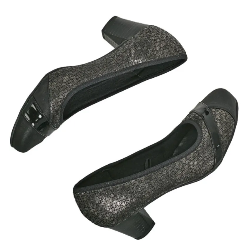 Chaussures Confort|SCALINA Escarpins Confort Femme Bi-Matieres Noir