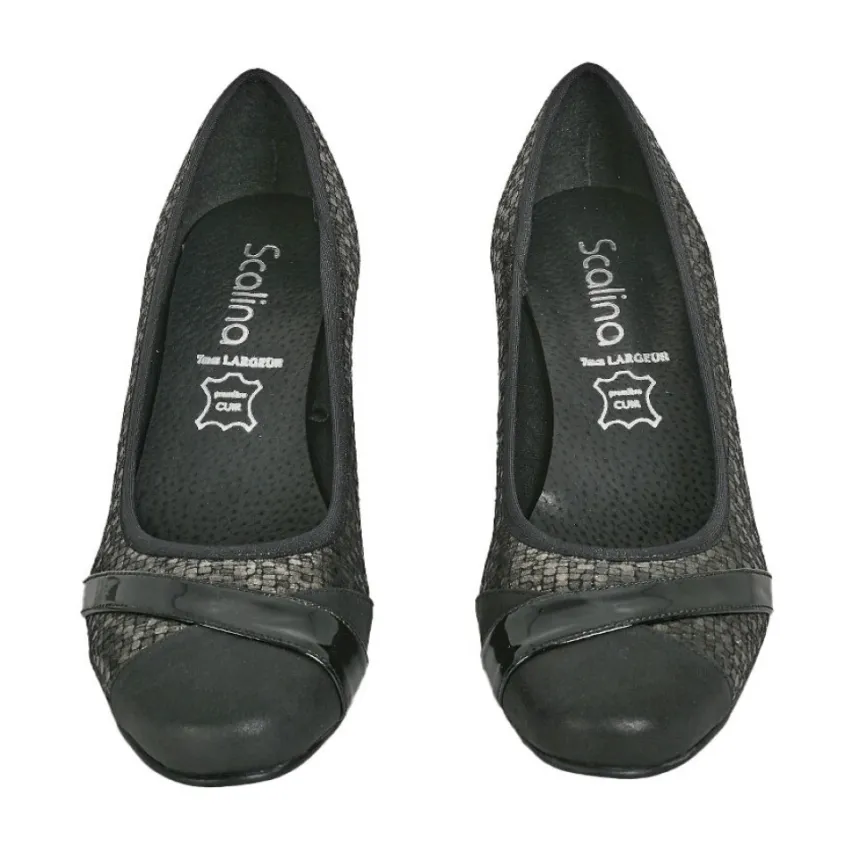 Chaussures Confort|SCALINA Escarpins Confort Femme Bi-Matieres Noir