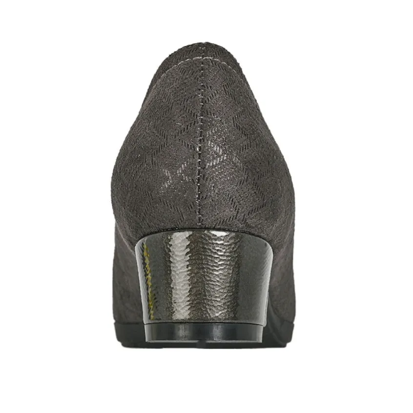 Chaussures Confort|LADY CONFORT Escarpins Confort Femme Bi-Matieres Gris