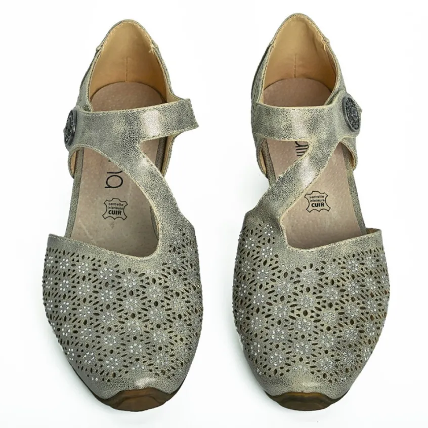 Chaussures Confort|SCALINA Escarpins Confort Femme Dore A Strass
