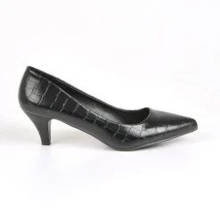 Escarpins|VICE VERSA Escarpins Femme Avec Effet Croco Noir
