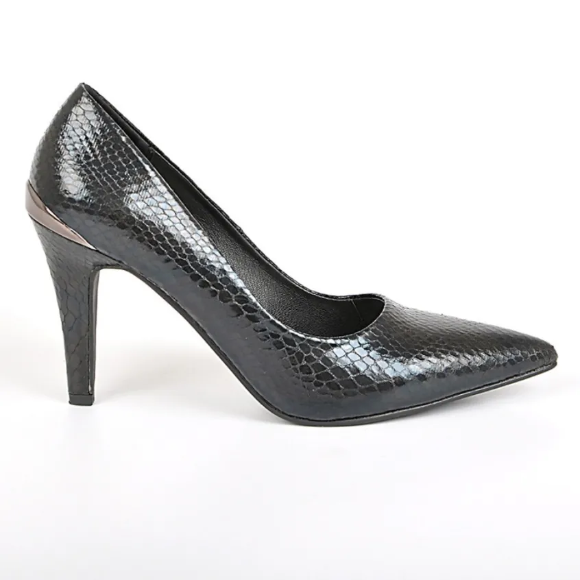 Escarpins|MASCARA Escarpins Femme Noir Effet Python