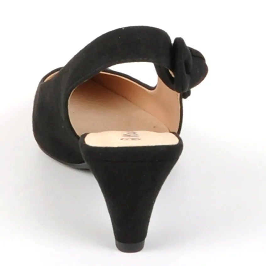 Escarpins|MASCARA Escarpins Ouverts Femme Noir Avec Noeud