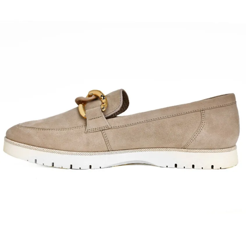 Chaussures Confort|SCALINA Mocassins Avec Chaines Beige
