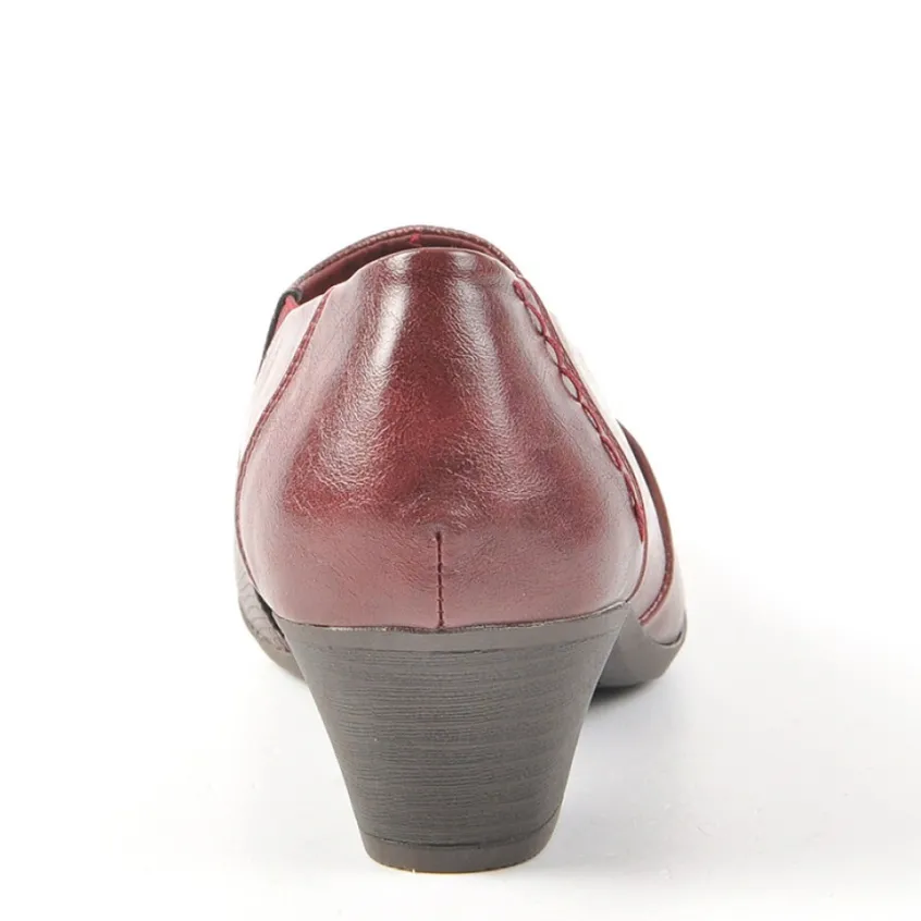 Chaussures Confort|LADY CONFORT Mocassins Avec Elastiques Bordeaux