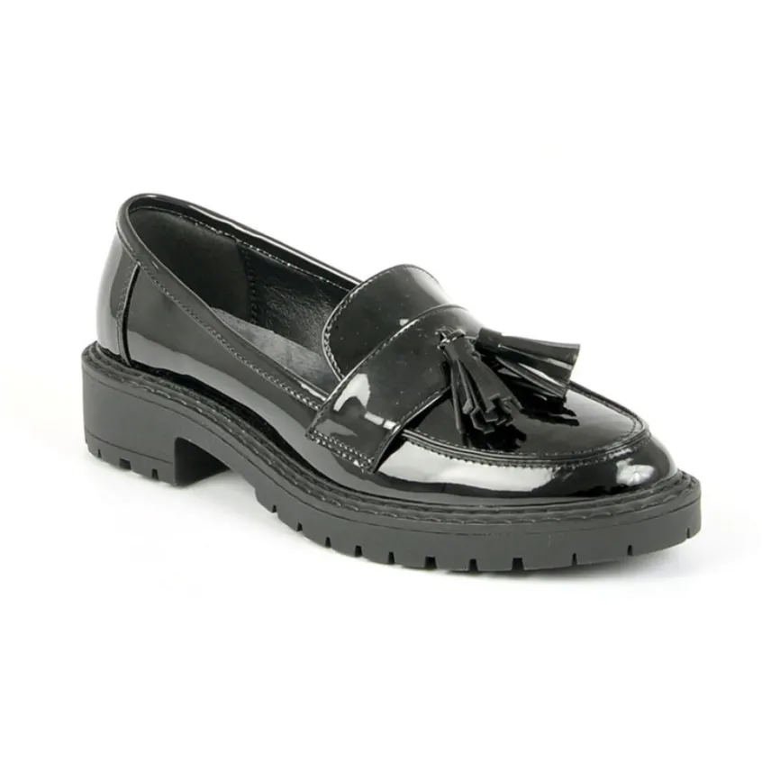 Mocassins|VICE VERSA Mocassins Avec Pampilles Vernis Noir