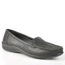Chaussures Confort|LADY CONFORT Mocassins Femme Avec Strass Noir