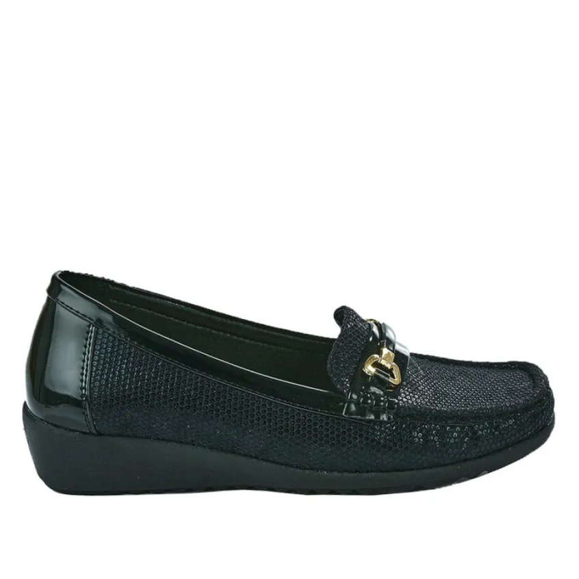 Chaussures Confort|LADY CONFORT Mocassins Femme Noir