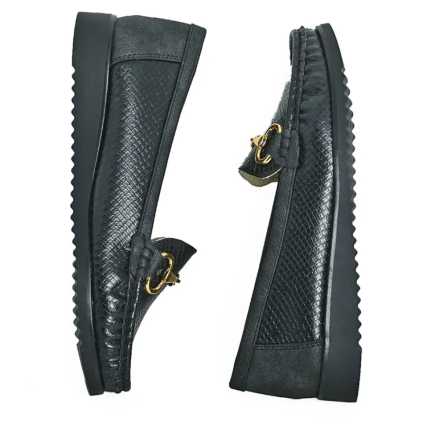 Chaussures Confort|LADY CONFORT Mocassins Femme Noir