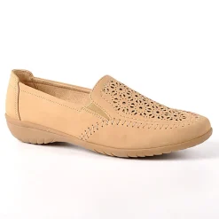 Chaussures Confort|SCALINA Mocassins Femme Beige