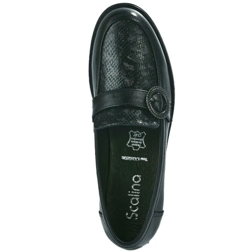 Chaussures Confort|SCALINA Mocassins Femme Noir