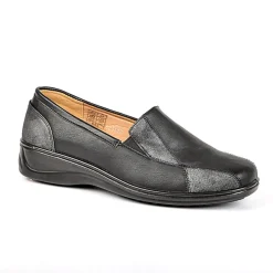 Chaussures Confort|LADY CONFORT Mocassins Femme Semelles Souples Noir