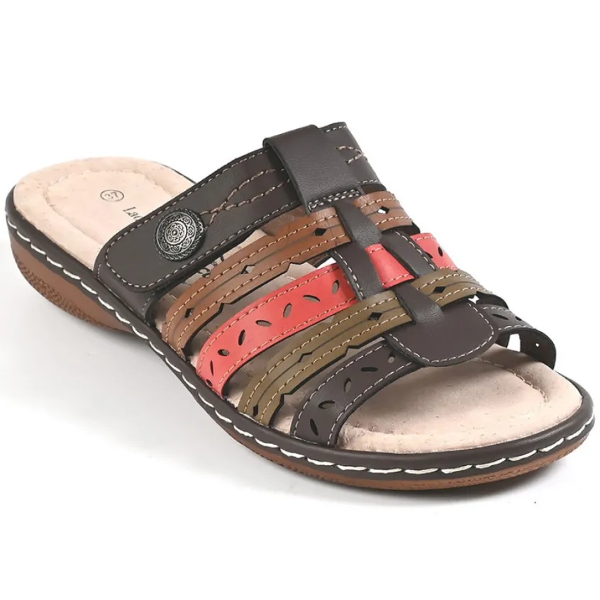 Chaussures Confort|LADY CONFORT Mules A Talons Femme Marron