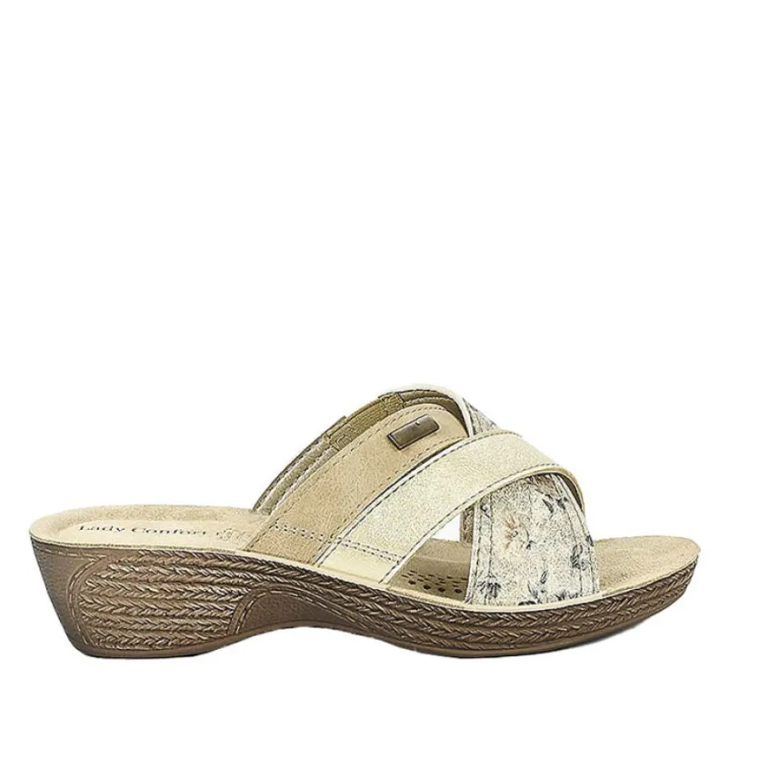 Chaussures Confort|LADY CONFORT Mules A Talons Femme Beige