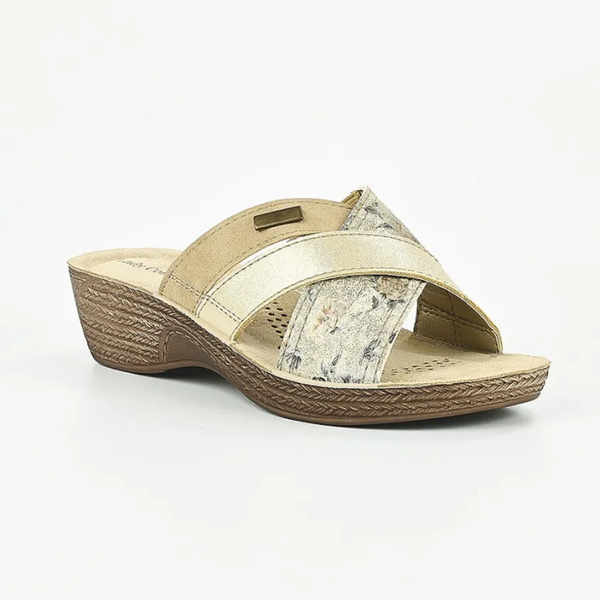 Chaussures Confort|LADY CONFORT Mules A Talons Femme Beige