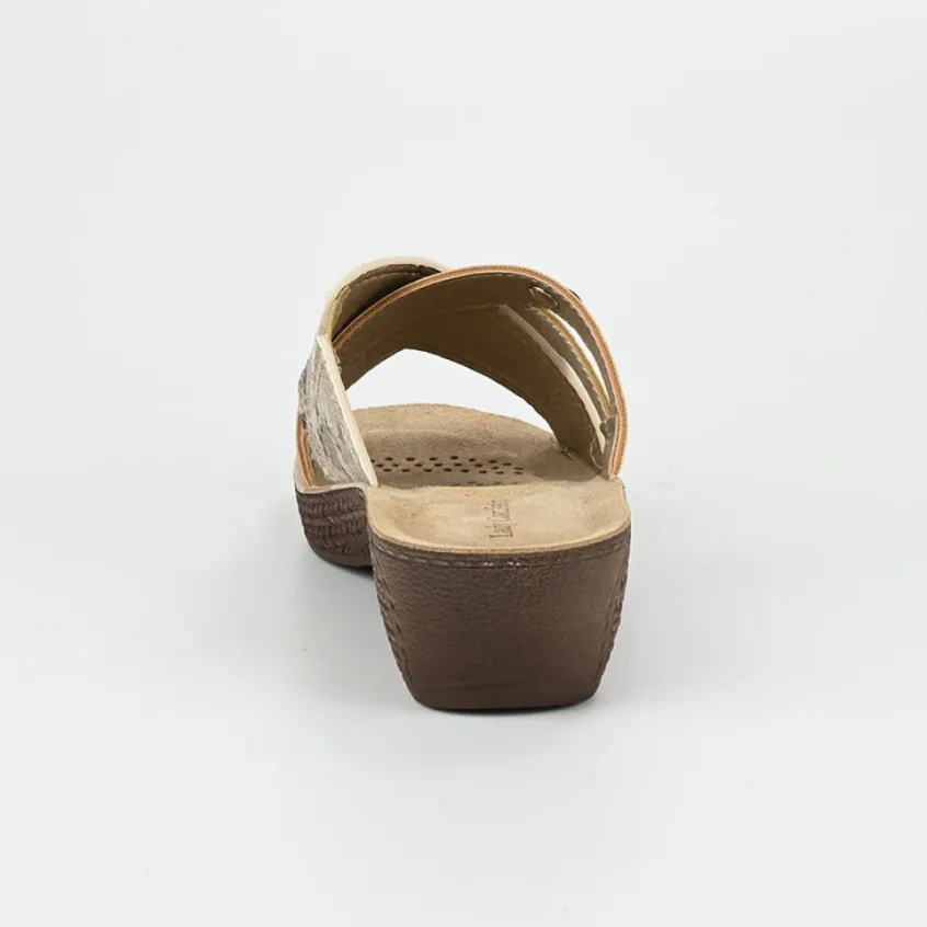 Chaussures Confort|LADY CONFORT Mules A Talons Femme Beige