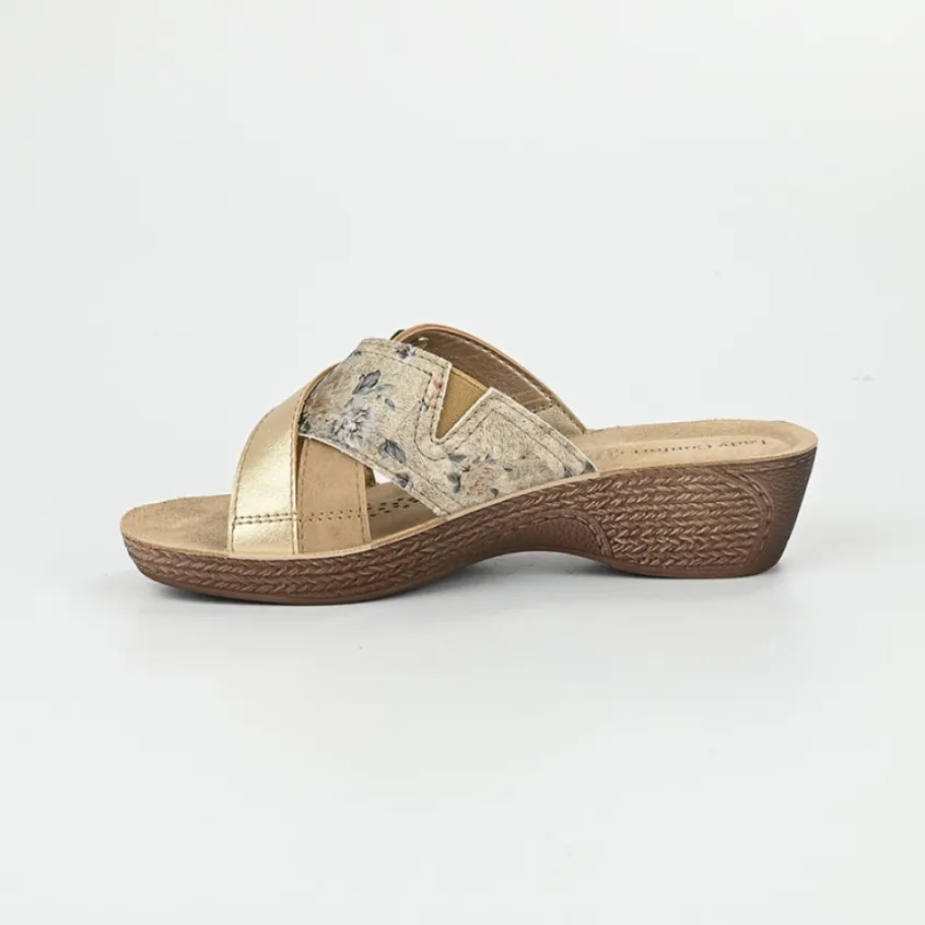 Chaussures Confort|LADY CONFORT Mules A Talons Femme Beige