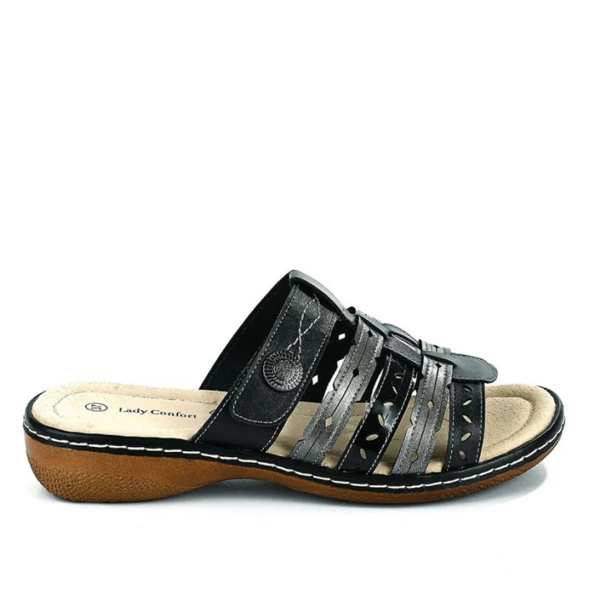 Chaussures Confort|LADY CONFORT Mules A Talons Femme Noir
