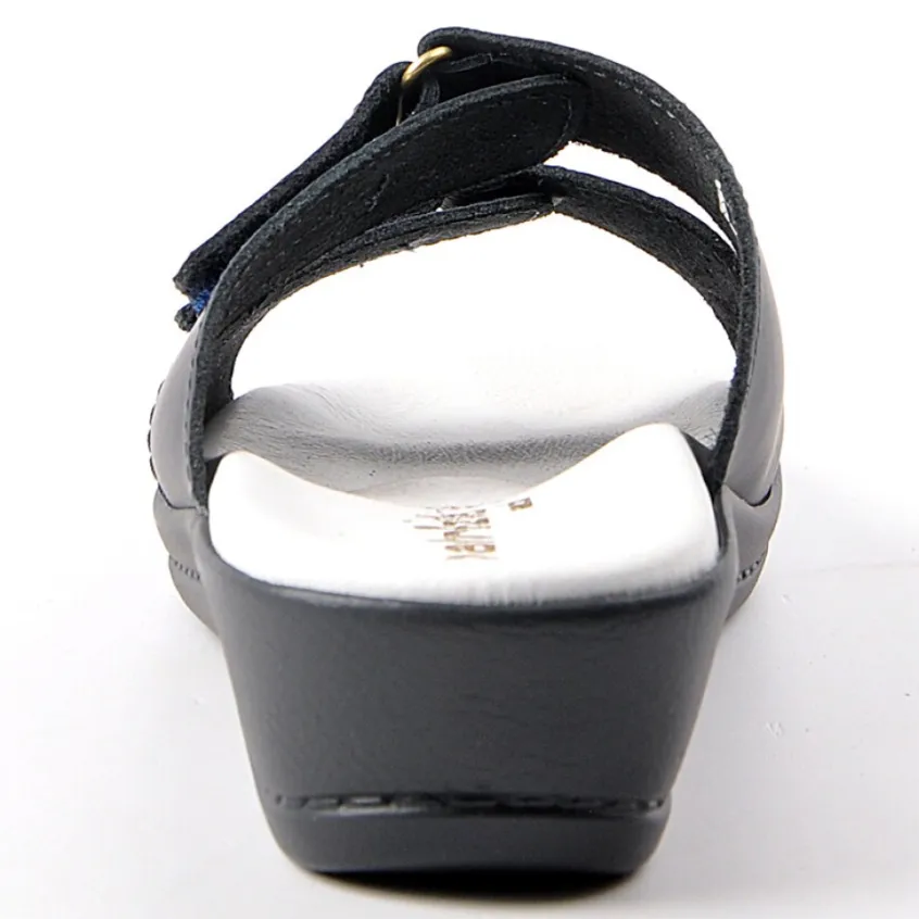 Chaussures Confort|FLEX'IS Mules Compensees Femme Bleu Marine