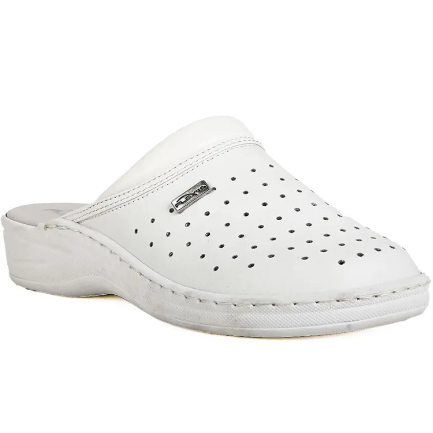 Chaussures Confort|FLEX'IS Mules Sabots Femme Blanc