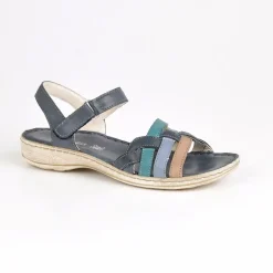 Chaussures Confort|LADY CONFORT Sandales A Talons Femme Bleu Marine