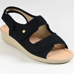 Chaussures Confort|FLEX'IS Sandales Compensees Femme Flexi's Bleu Marine