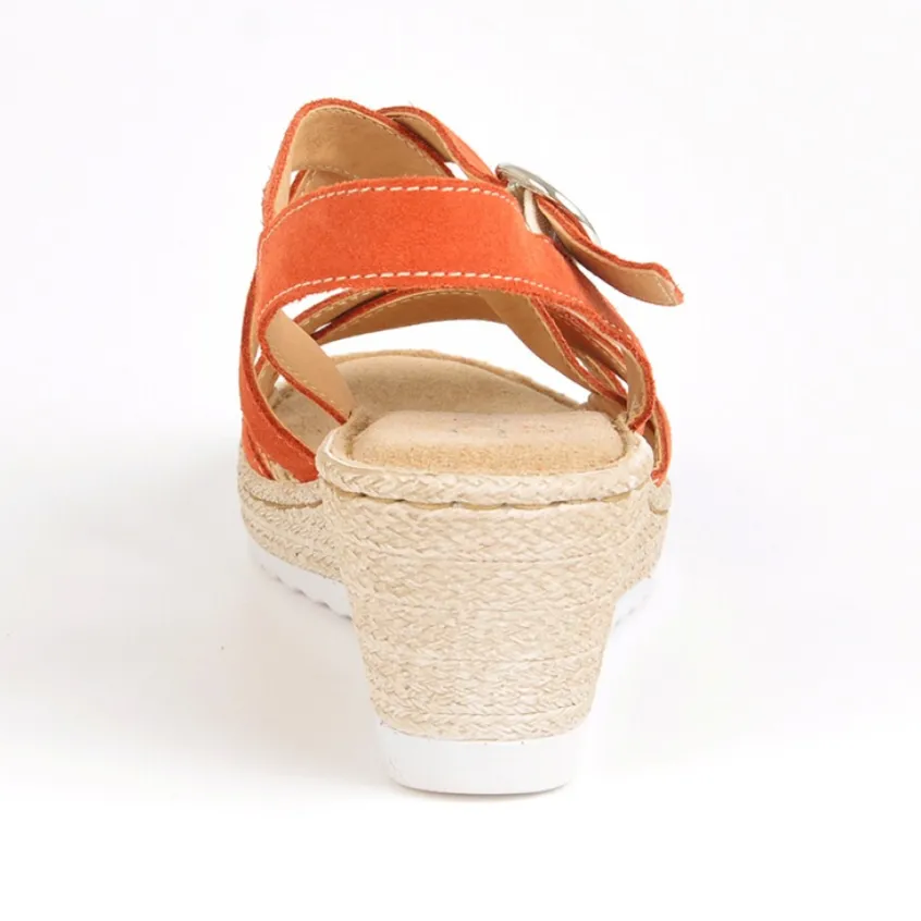Chaussures Confort|SCALINA Sandales Compensees Femme Orange
