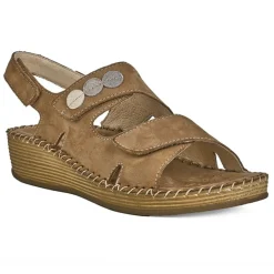 Chaussures Confort|LADY CONFORT Sandales Compensees Femme Cuir Marron