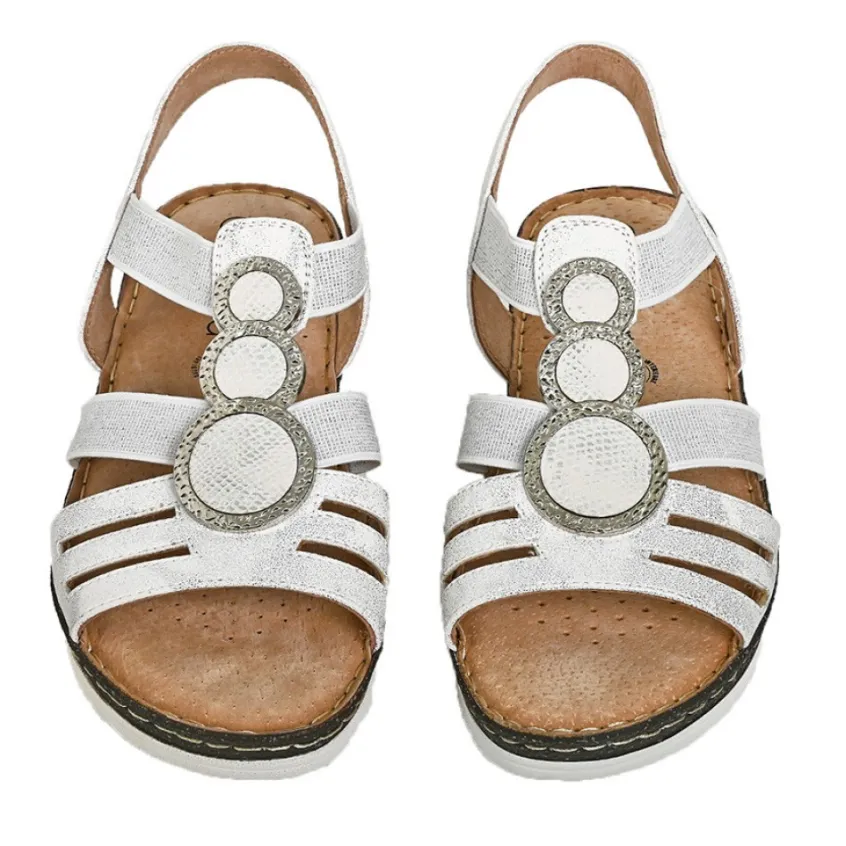 Chaussures Confort|SCALINA Sandales Compensees Femme Blanc