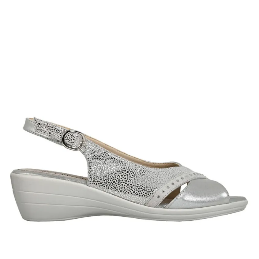 Chaussures Confort|LADY CONFORT Sandales Compensees Femme Argente