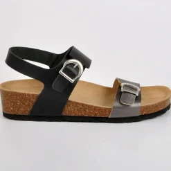 Chaussures Confort|SCALINA Sandales Femme Compensees Noir