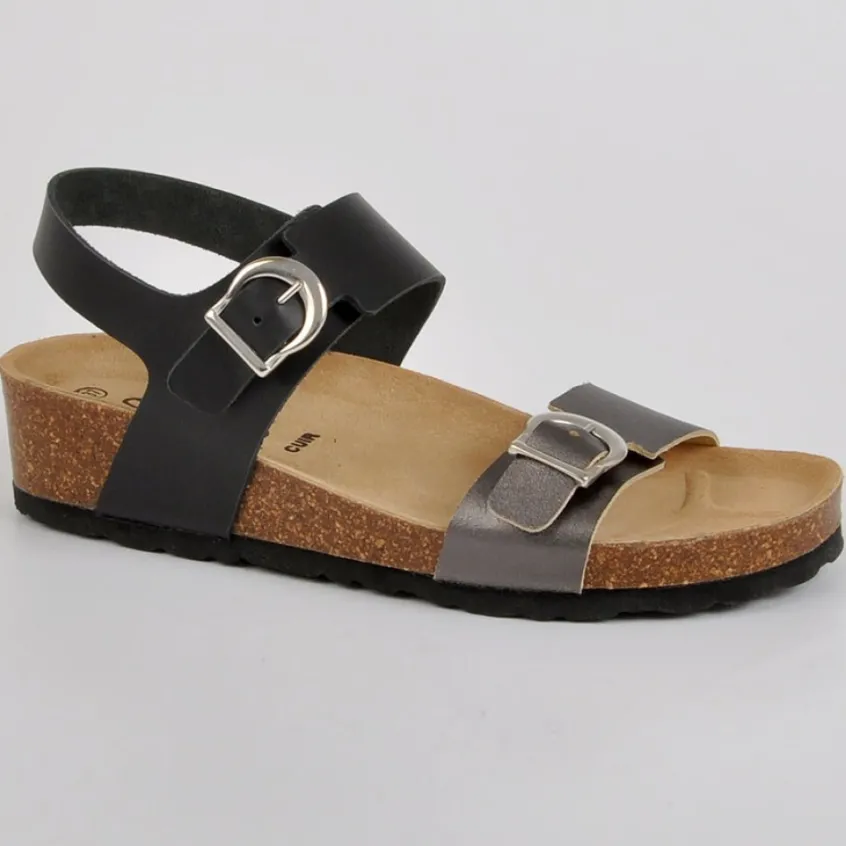 Chaussures Confort|SCALINA Sandales Femme Compensees Noir