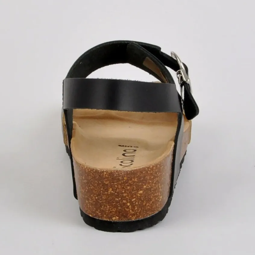 Chaussures Confort|SCALINA Sandales Femme Compensees Noir