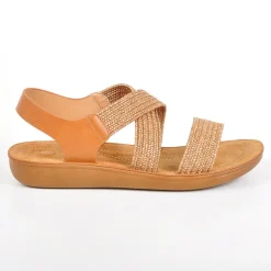 Chaussures Confort|SCALINA Sandales Femme Compensees Avec Elastiques Marron