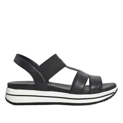 Chaussures Confort|SCALINA Sandales Plateforme Femme Cuir Noir