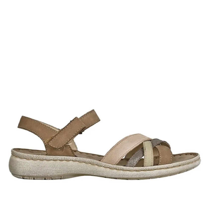 Chaussures Confort|LADY CONFORT Sandales Plates Femme Marron