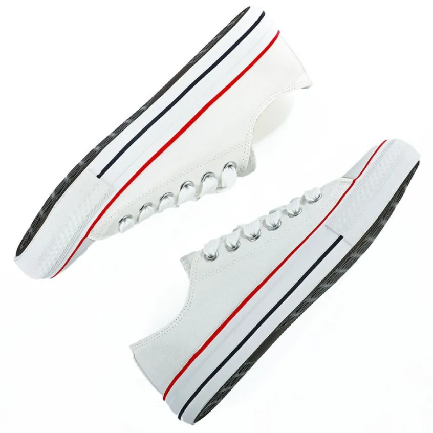 Baskets, Sneakers|STREET LIFE Tennis Femme En Toile Blanche