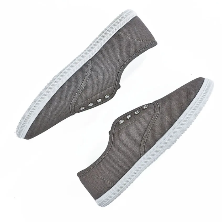 Baskets, Sneakers|STREET LIFE Tennis Femme En Toile Grise A Strass
